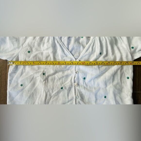 Rails Mariah Blouse Peasant Top Sz XXS-S White Embroidered Daisies Linen NWOT - Picture 5 of 8